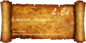 Lakatos Csombor névjegykártya